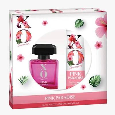 Xo Women Pink Paradise Kadın Parfüm Edt 100 Ml + Deodorant 125 Ml Set