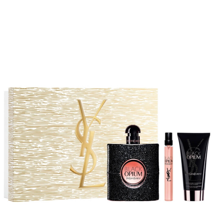 YSL Black Opium Kadın Parfüm Edp 90 Ml + Edp 10 Ml + Body Lotion 50 Ml Set - 1